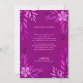 Elegante Blume und Blätter für Hochzeiten Dankeskarte (Rückseite)