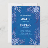 Elegante Blume und Blätter für Hochzeiten Einladung (Vorderseite)