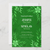 Elegante Blume und Blätter für Hochzeiten Einladung (Vorderseite)