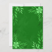 Elegante Blume und Blätter für Hochzeiten Einladung (Rückseite)