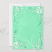 Elegante Blume und Blätter für Hochzeiten Einladung (Rückseite)