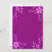 Elegante Blume und Blätter für Hochzeiten Einladung (Rückseite)