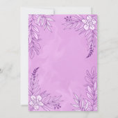 Elegante Blume und Blätter für Hochzeiten Einladung (Rückseite)