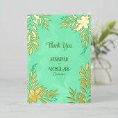 Elegante Blume und Blätter für Hochzeiten Folieneinladung (Stehend vorne)