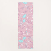 Elegante Blume und Blätter im rosa Hintergrund | Yogamatte (Vorderseite)