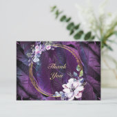 Elegante Blume und Feathers Dankeskarte (Stehend Vorderseite)