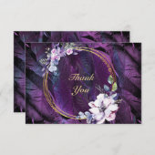 Elegante Blume und Feathers Dankeskarte (Vorne/Hinten)