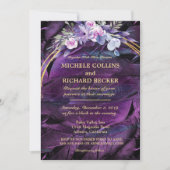 Elegante Blume und Feathers Einladung (Vorderseite)