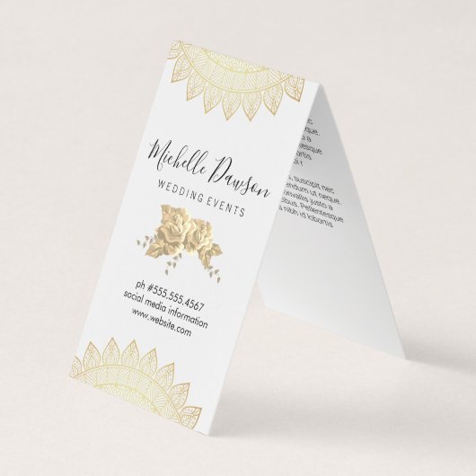 Elegante Blume und Muster Visitenkarten (Vorderseite)