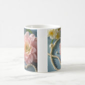 Elegante Blume und Perlen Kaffeetasse (Mittel)