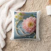 Elegante Blume und Perlen Kissen (Decke)