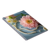 Elegante Blume und Perlen Notizblock (Rechte Seite)