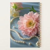 Elegante Blume und Perlen Planer (Rückseite)