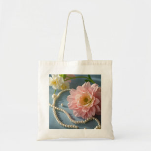 Elegante Blume und Perlen Tragetasche