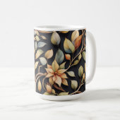 Elegante Blume und Reben Kaffeetasse (VorderseiteRechts)