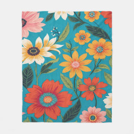 Elegante Blume Vintag Fleecedecke