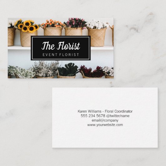 Elegante Blume Visitenkarte (Vorne/Hinten)