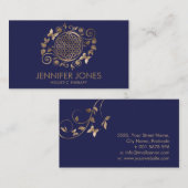 Elegante Blume von Lebensverzierungen - Pastellgol Visitenkarte (Vorne/Hinten)