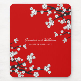 Elegante Blume von Sakura Cherry Blossom Mousepad