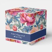 Elegante Blume von Wasserfarben Peony Gefallen Sch Geschenkschachtel (Rückseite)