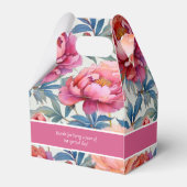 Elegante Blume von Wasserfarben Peony Gefallen Sch Geschenkschachtel (Rückseite)