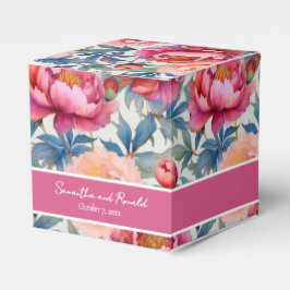 Elegante Blume von Wasserfarben Peony Gefallen Sch Geschenkschachtel