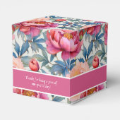 Elegante Blume von Wasserfarben Peony Gefallen Sch Geschenkschachtel (Rückseite)