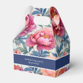 Elegante Blume von Wasserfarben Peony Gefallen Sch Geschenkschachtel (Rückseite)