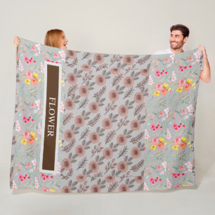 Elegante Blume Wasserfarbe individuell anpassen Fleecedecke