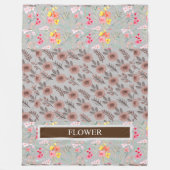 Elegante Blume Wasserfarbe individuell anpassen Fleecedecke (Vorderseite)