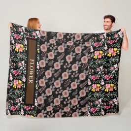 Elegante Blume Wasserfarbe individuell anpassen Fleecedecke