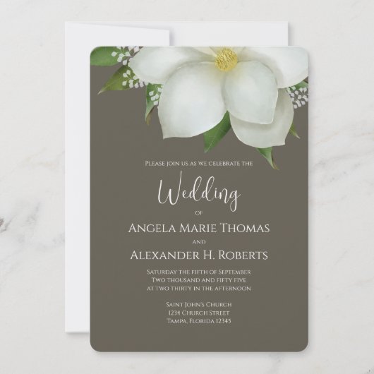 Elegante Blume Watercolor Flora Einladung (Vorderseite)