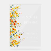 Elegante Blume Watercolor WELCOME Probe Dinner Acrylschild (Vorderseite)