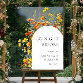 Elegante Blume Watercolor WELCOME Probe Dinner Acrylschild