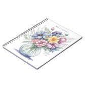 Elegante Blume Watercolor Wildblumen Notizblock (Linke Seite)