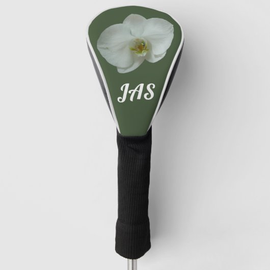 Elegante Blume Weiß Orchid Botanisch Golf Headcover (Vorderseite)