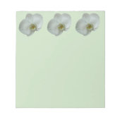 Elegante Blume Weiß Orchid Botanisch Notizblock (Vorderseite)