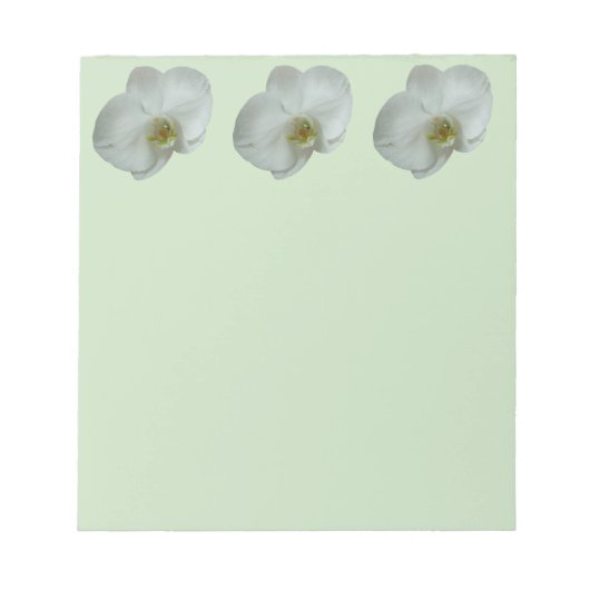 Elegante Blume Weiß Orchid Botanisch Notizblock (Vorderseite)