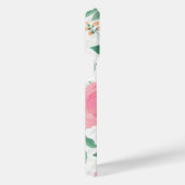 Elegante Blume Weiß Rosa Wasserfarben iPhone Hülle (Rechte Seite)