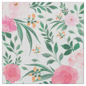 Elegante Blume Weiß Rosa Wasserfarben Stoff (Nahaufnahme)