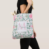 Elegante Blume Weiß Rosa Wasserfarben Tasche (Von Nahem)