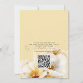 Elegante Blume White Yellow Gold QR Code Hochzeit Einladung (Rückseite)