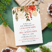 Elegante Blume Winterhochzeit Einladung