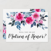 Elegante Blume wird meine Ehrenkarte sein (Vorne/Hinten)