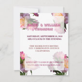 Elegante Blume zum Jahrestag der Einladungen (Rückseite)