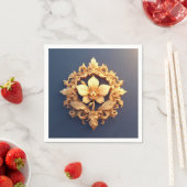 Elegante Blume zum Verzierten Hintergrund Serviette (Beispiel)