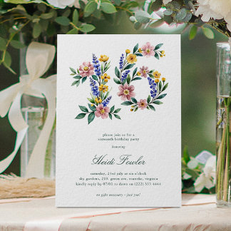 Elegante Blumen 16' Botanisch 16. Geburtstag Einladung