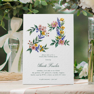 Elegante Blumen 21' Botanischer 21. Geburtstag Einladung