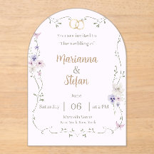 Elegante Blumen-Acrylblatt-Hochzeitseinladung zum