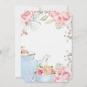 Elegante Blumen-Baby-Dusche Tee Einladung (Rückseite)